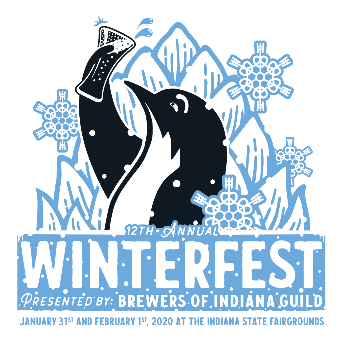 Winterfest Penguin Any Background